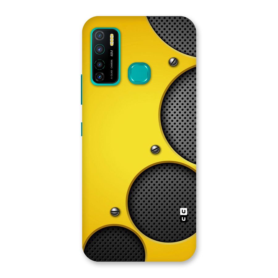 Black Net Yellow Back Case for Infinix Hot 9 Pro