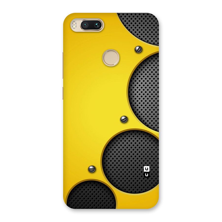 Black Net Yellow Back Case for Mi A1