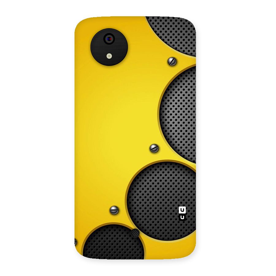 Black Net Yellow Back Case for Micromax Canvas A1