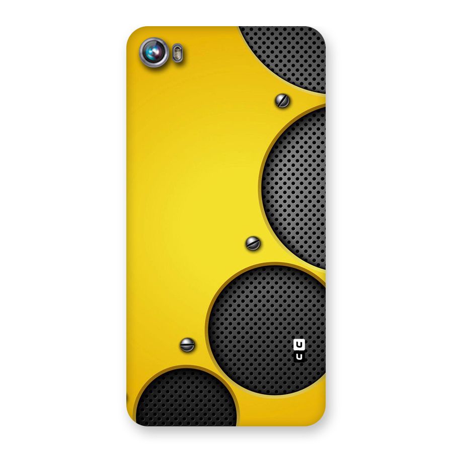 Black Net Yellow Back Case for Micromax Canvas Fire 4 A107