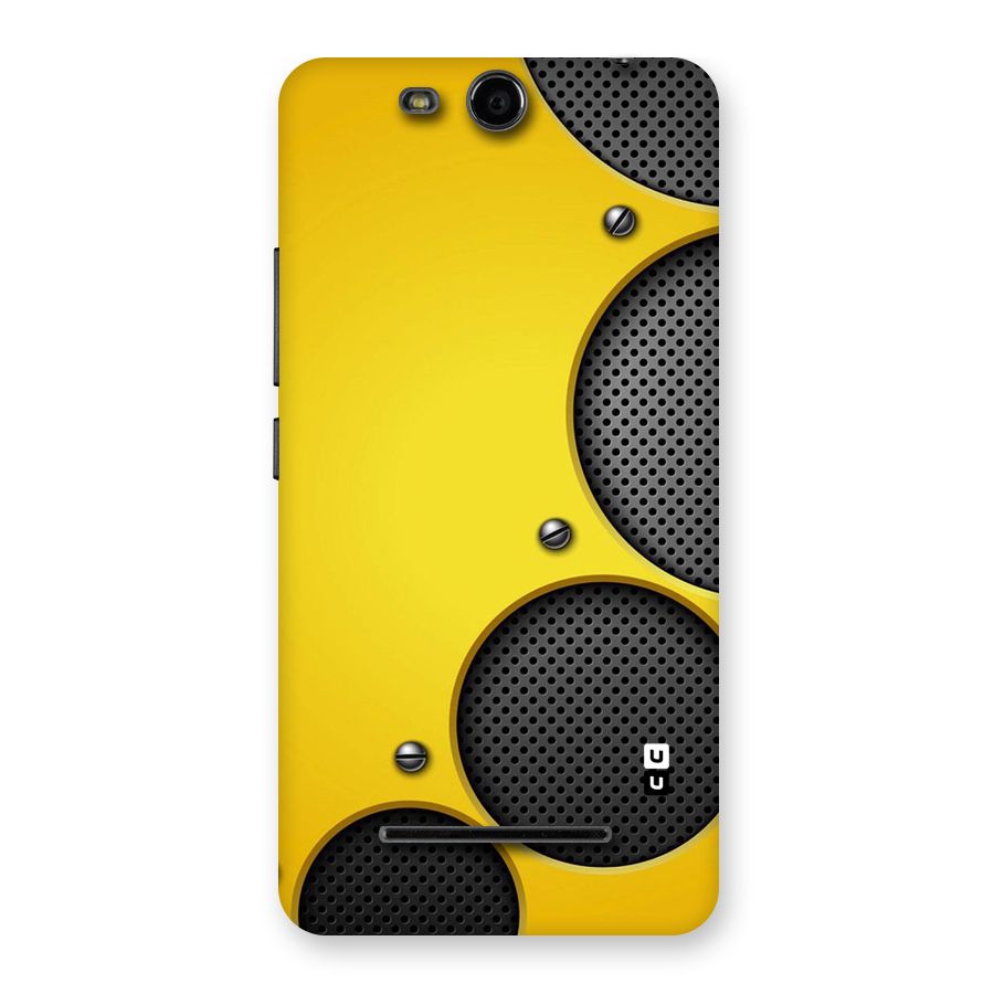 Black Net Yellow Back Case for Micromax Canvas Juice 3 Q392