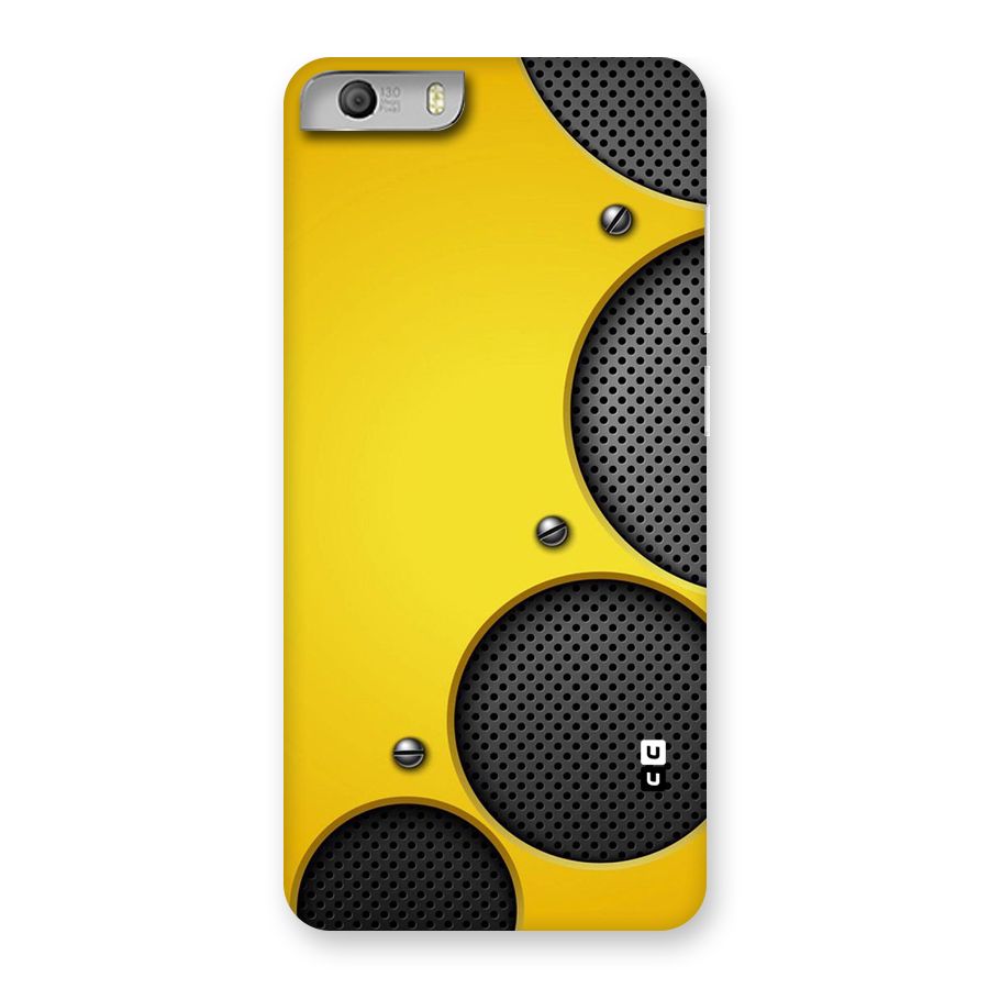 Black Net Yellow Back Case for Micromax Canvas Knight 2
