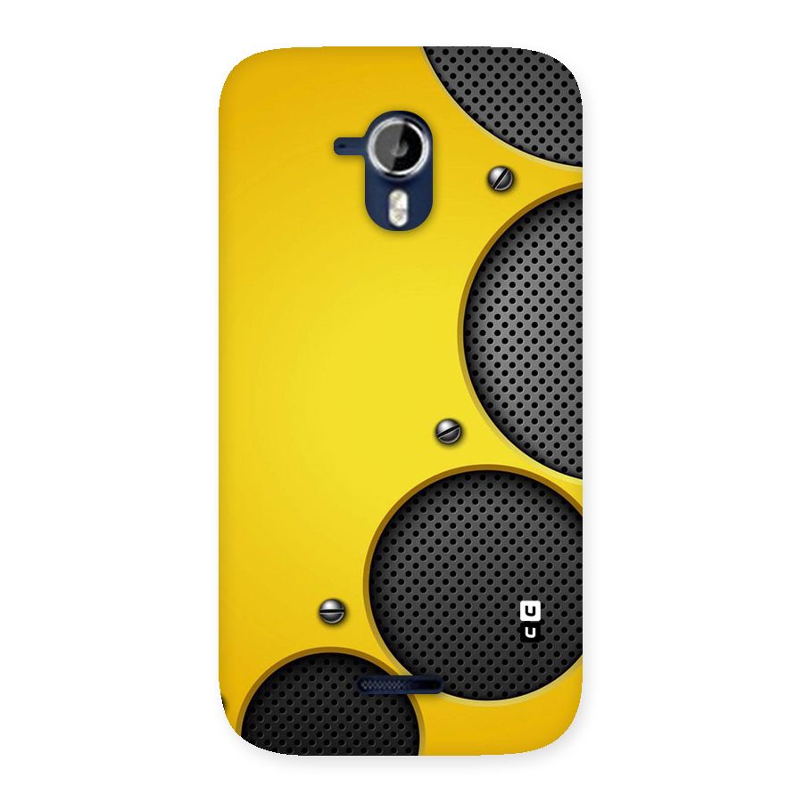 Black Net Yellow Back Case for Micromax Canvas Magnus A117