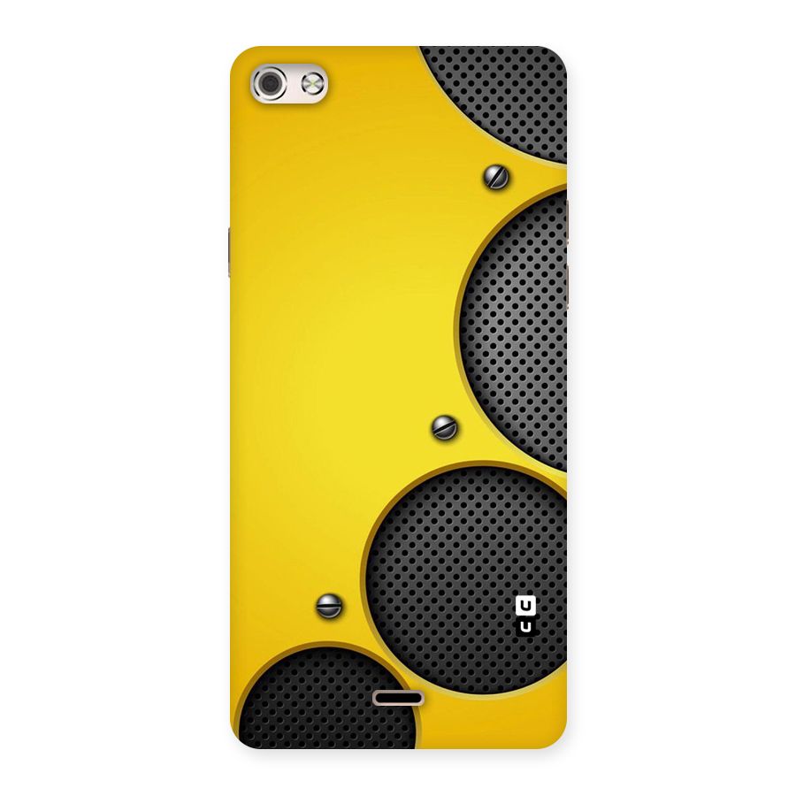 Black Net Yellow Back Case for Micromax Canvas Silver 5
