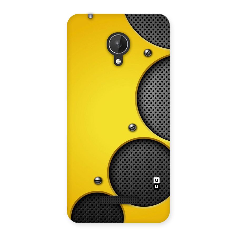 Black Net Yellow Back Case for Micromax Canvas Spark Q380
