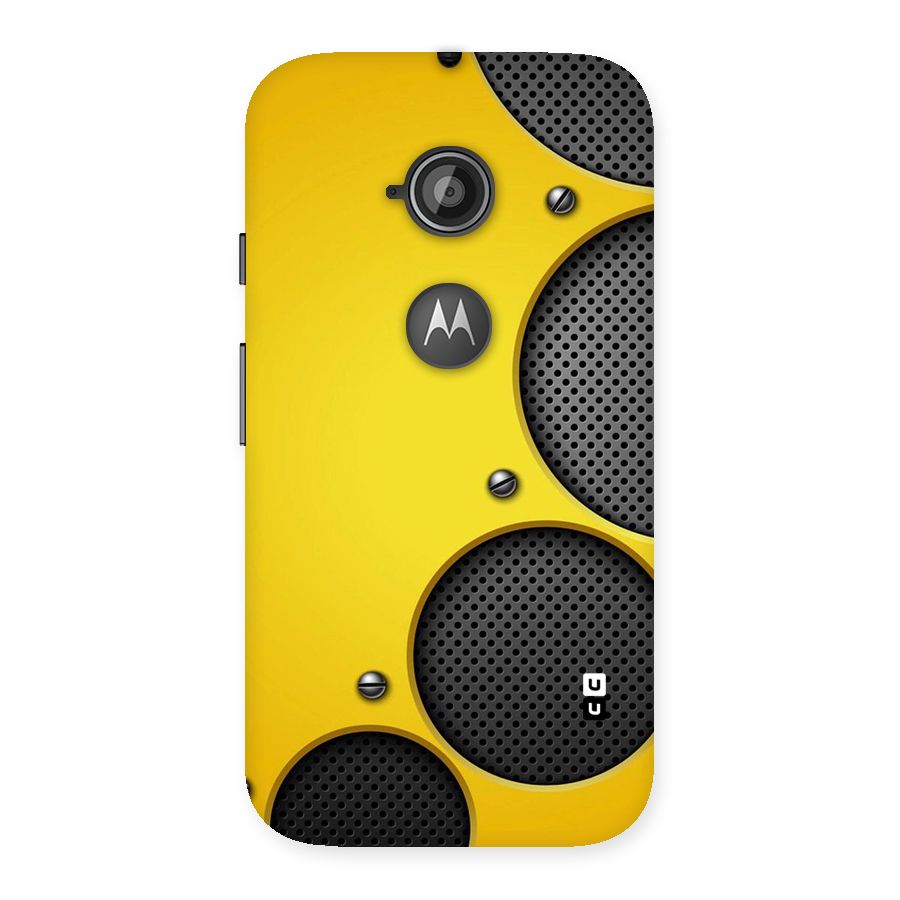 Black Net Yellow Back Case for Moto E 2nd Gen