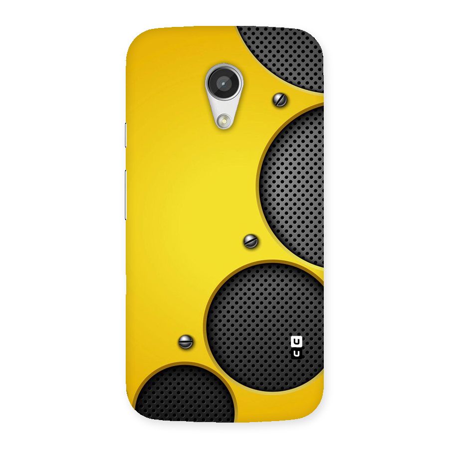 Black Net Yellow Back Case for Moto G 2nd Gen