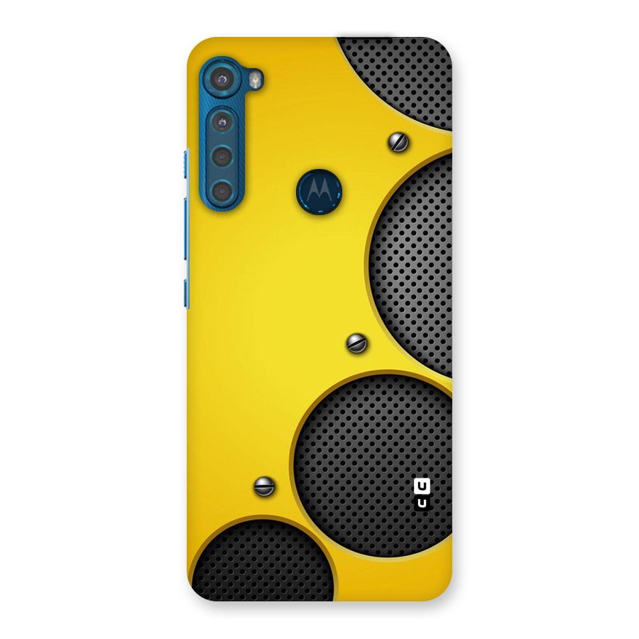 Black Net Yellow Back Case for Motorola One Fusion Plus