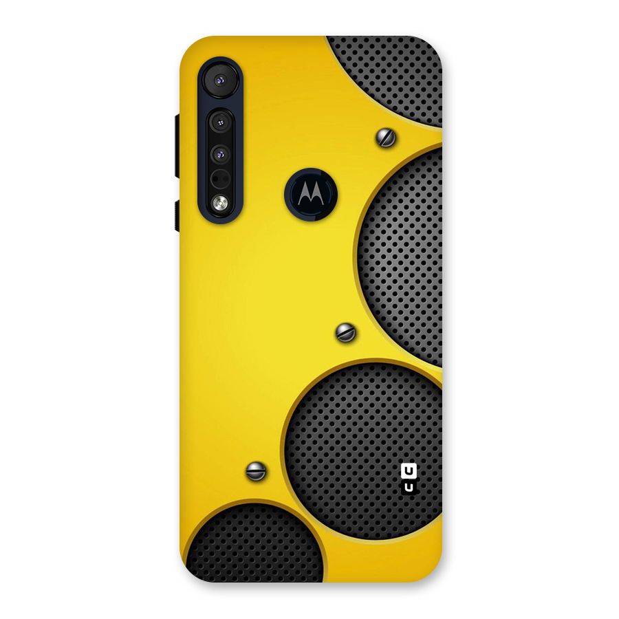 Black Net Yellow Back Case for Motorola One Macro