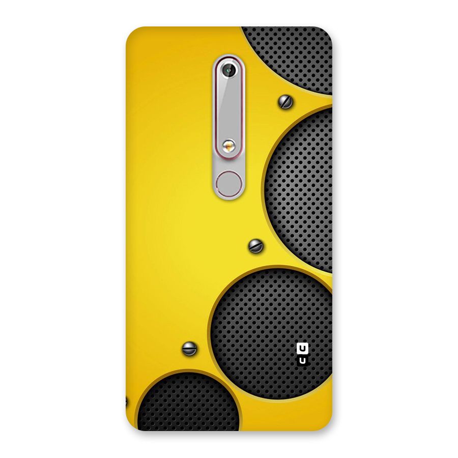 Black Net Yellow Back Case for Nokia 6.1