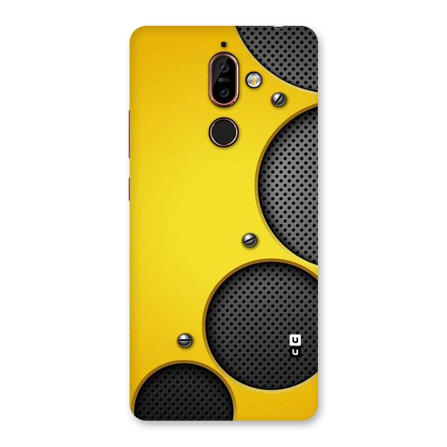 Black Net Yellow Back Case for Nokia 7 Plus