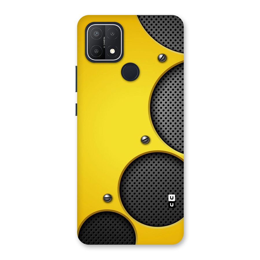 Black Net Yellow Back Case for Oppo A15