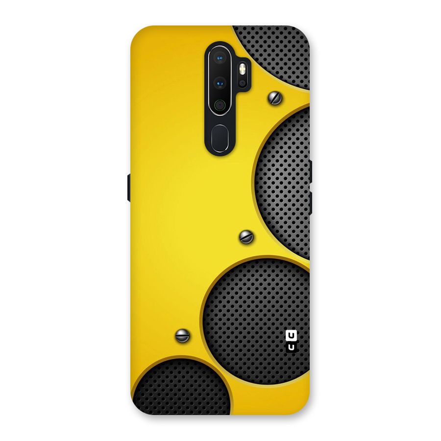 Black Net Yellow Back Case for Oppo A5 (2020)
