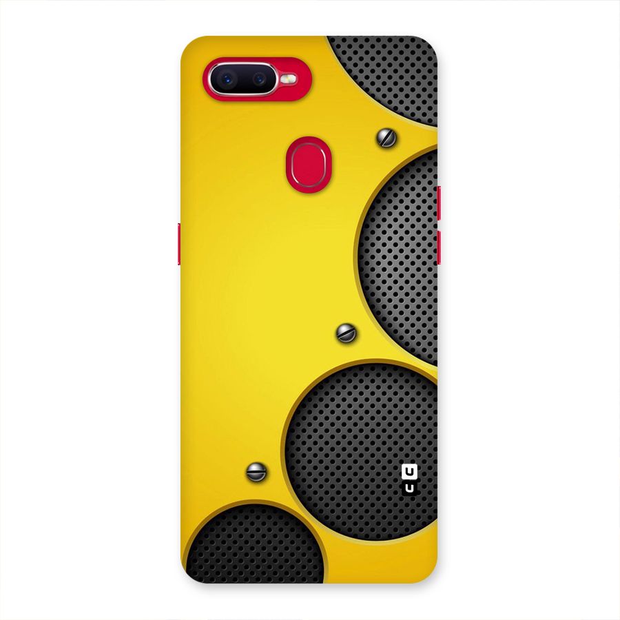Black Net Yellow Back Case for Oppo F9 Pro
