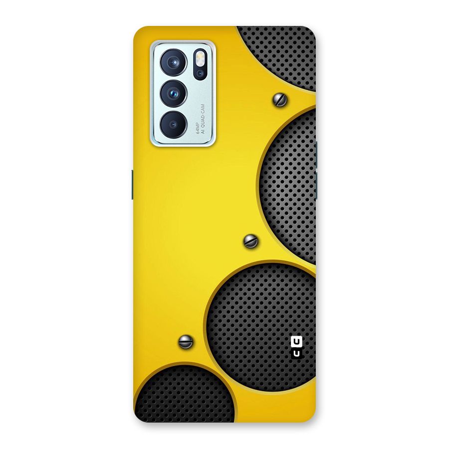 Black Net Yellow Back Case for Oppo Reno6 Pro 5G