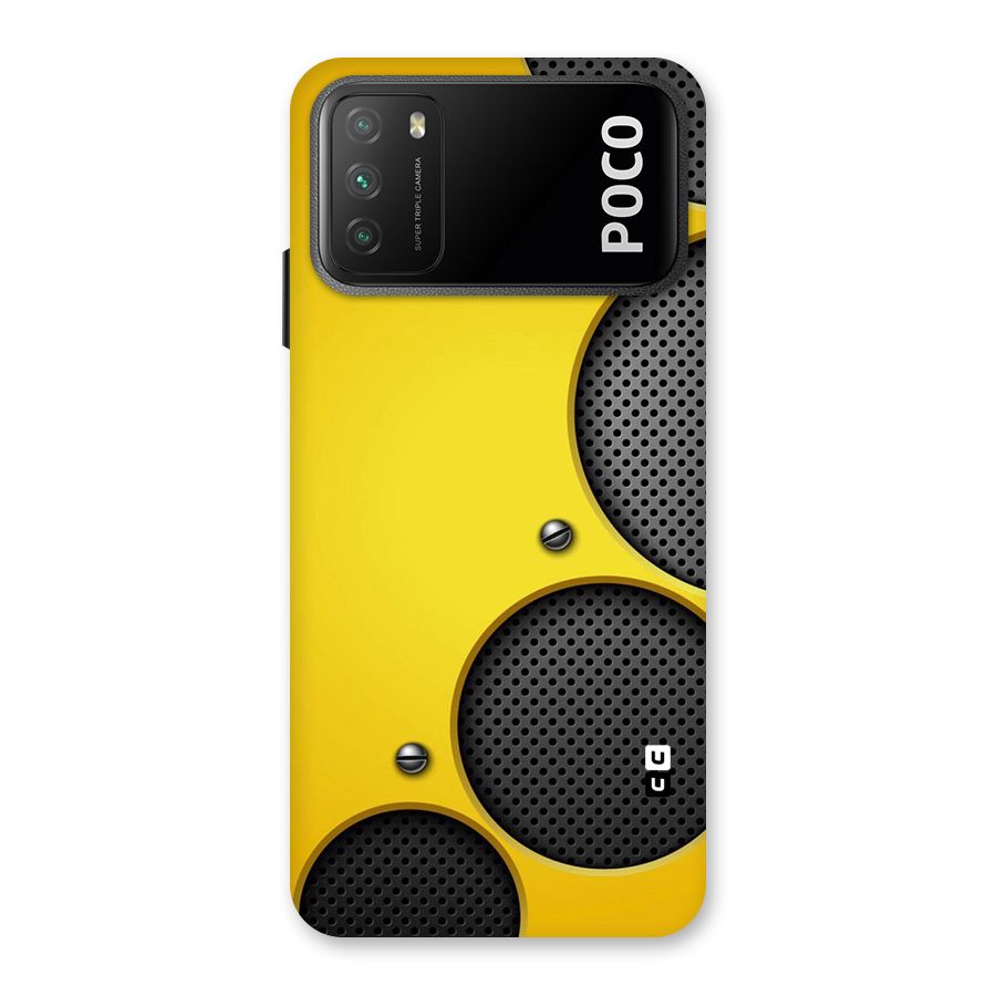 Black Net Yellow Back Case for Poco M3
