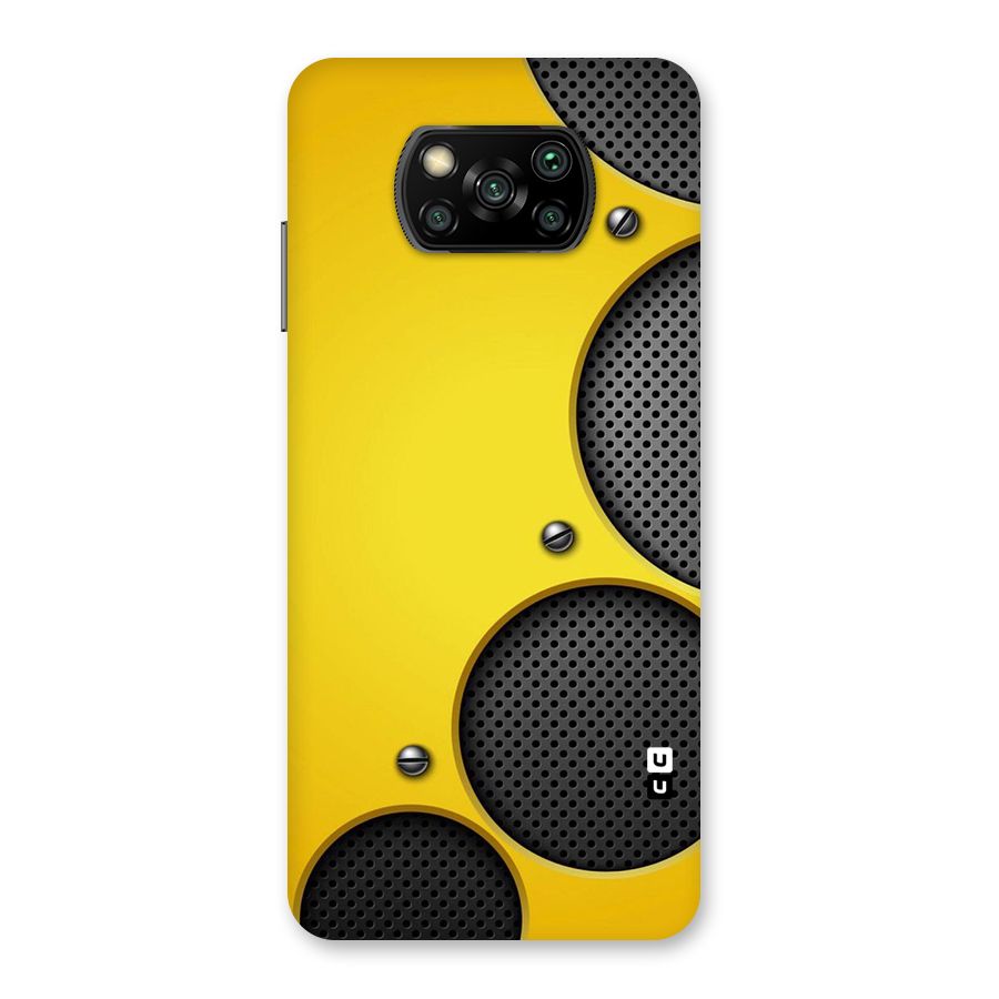 Black Net Yellow Back Case for Poco X3