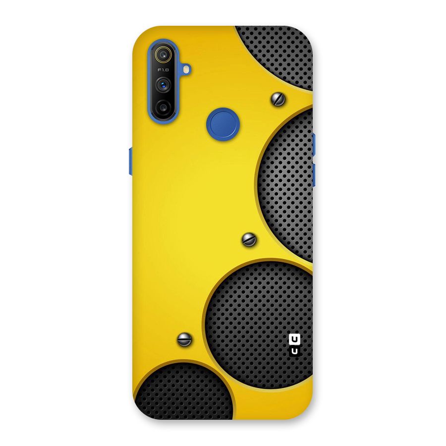 Black Net Yellow Back Case for Realme Narzo 10A