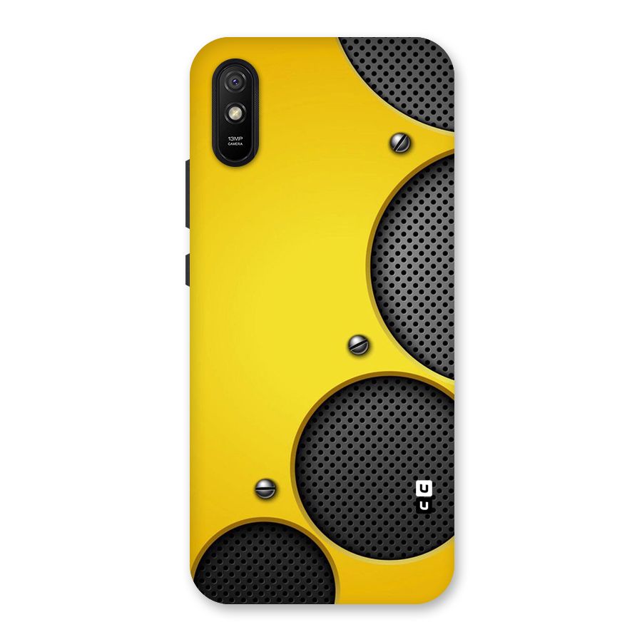 Black Net Yellow Back Case for Redmi 9i