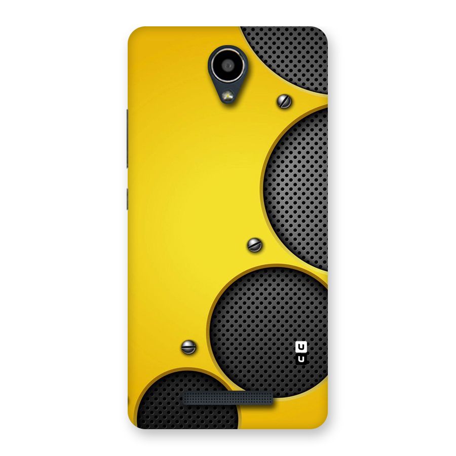 Black Net Yellow Back Case for Redmi Note 2