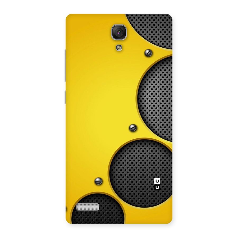 Black Net Yellow Back Case for Redmi Note Prime