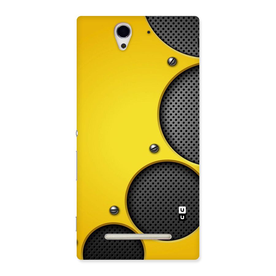 Black Net Yellow Back Case for Sony Xperia C3