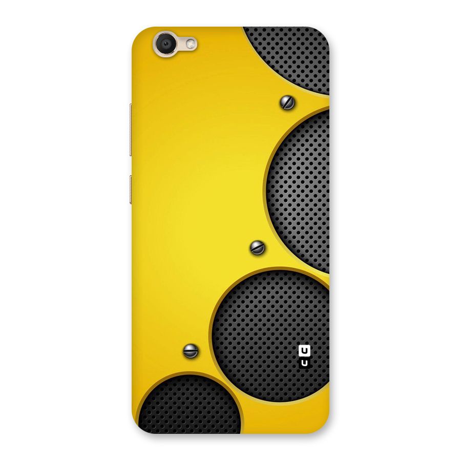 Black Net Yellow Back Case for Vivo V5