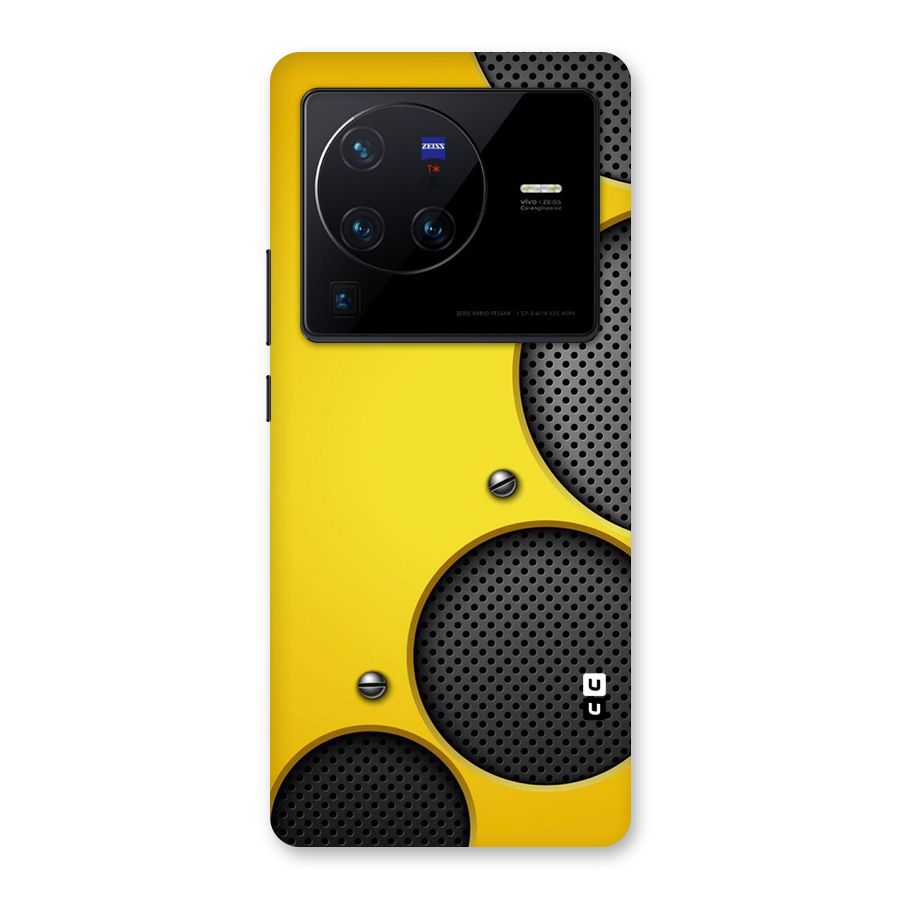 Black Net Yellow Back Case for Vivo X80 Pro