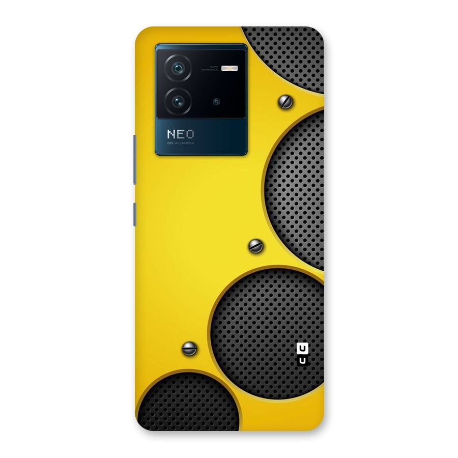 Black Net Yellow Back Case for Vivo iQOO Neo 6 5G