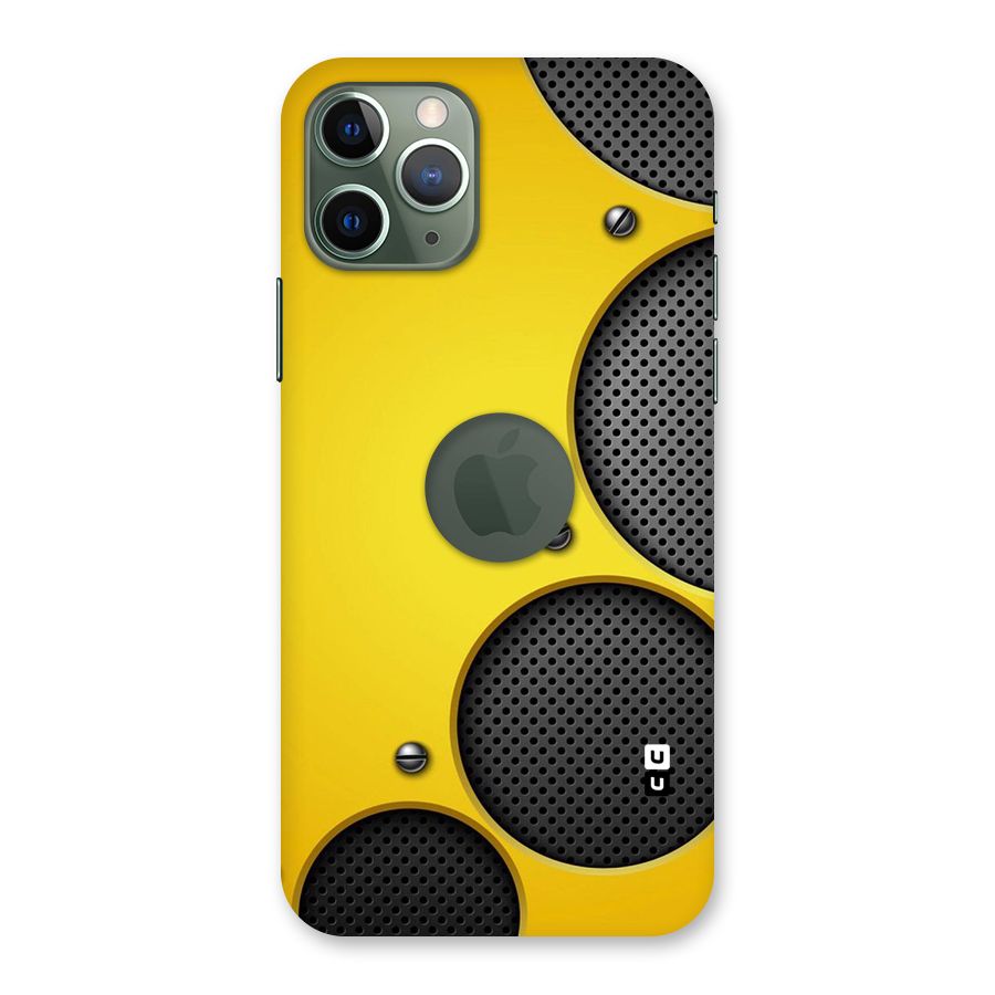 Black Net Yellow Back Case for iPhone 11 Pro Logo  Cut