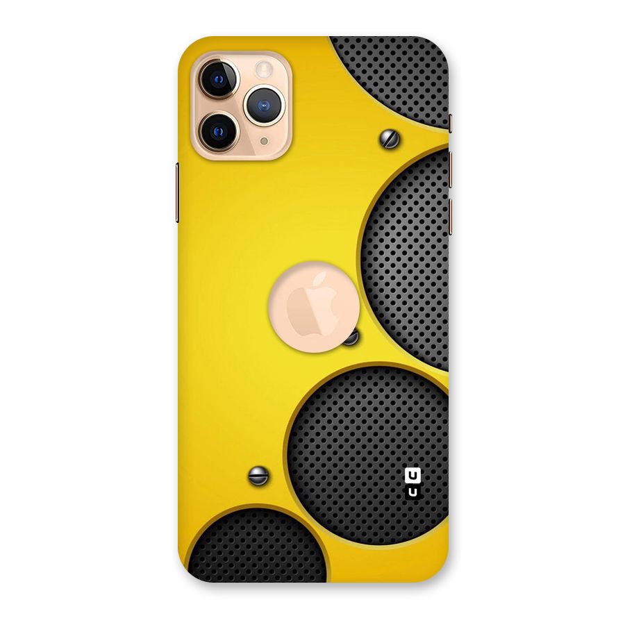 Black Net Yellow Back Case for iPhone 11 Pro Max Logo Cut