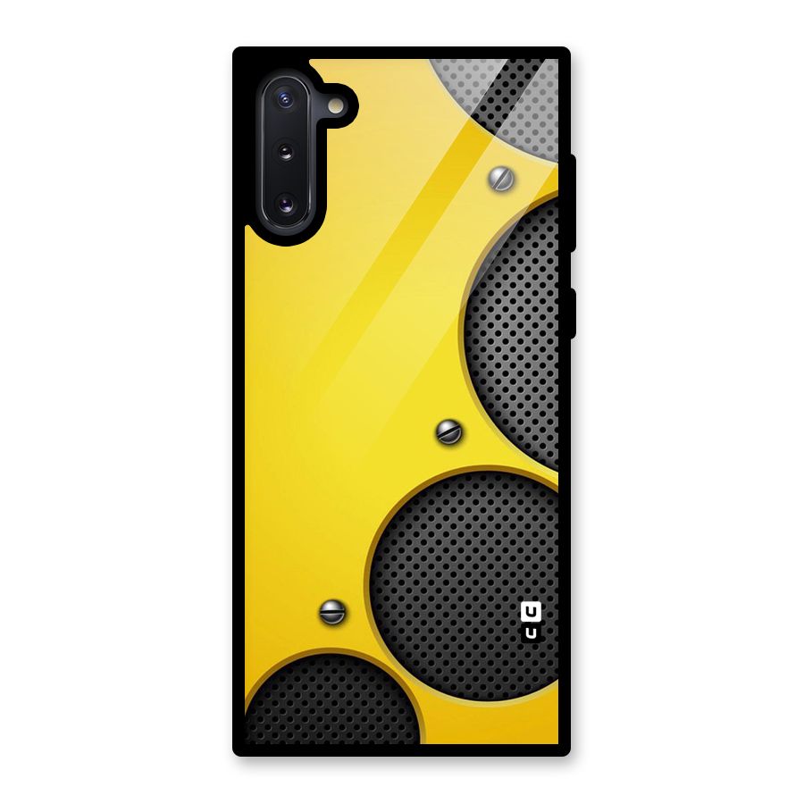 Black Net Yellow Glass Back Case for Galaxy Note 10