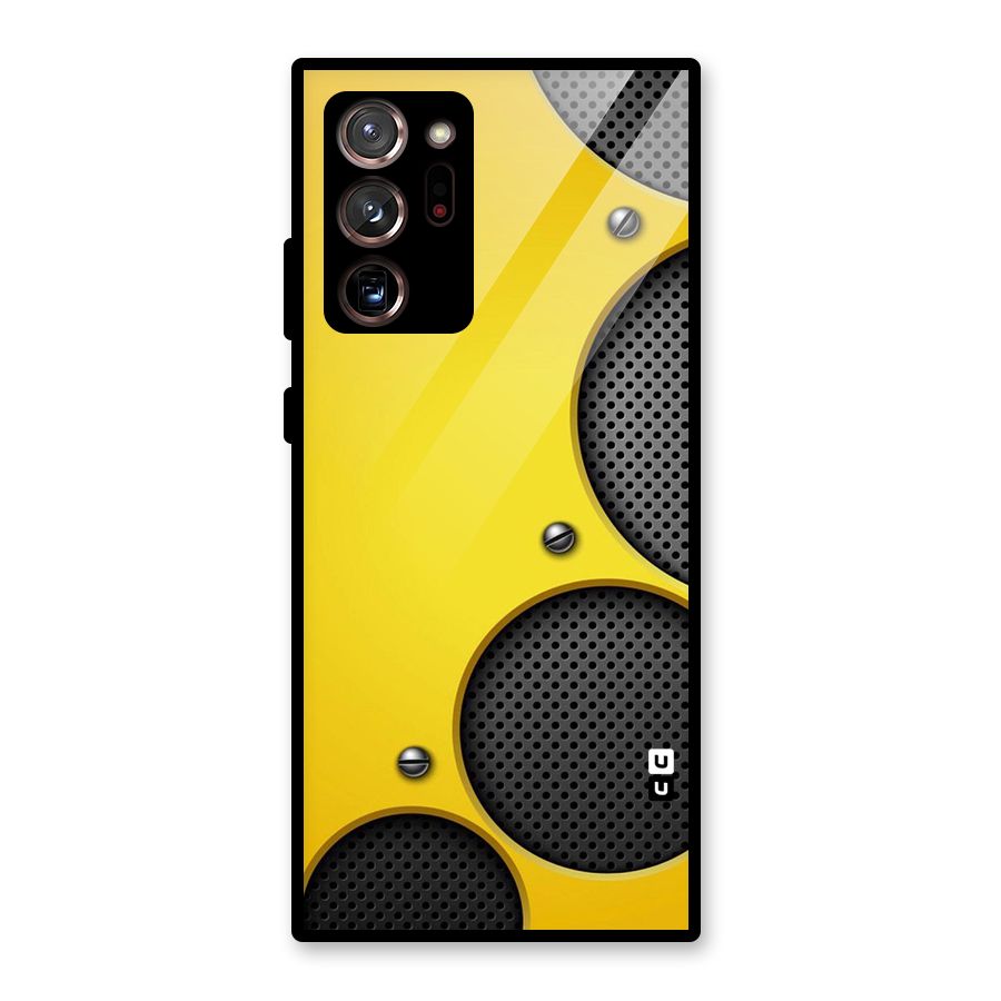 Black Net Yellow Glass Back Case for Galaxy Note 20 Ultra