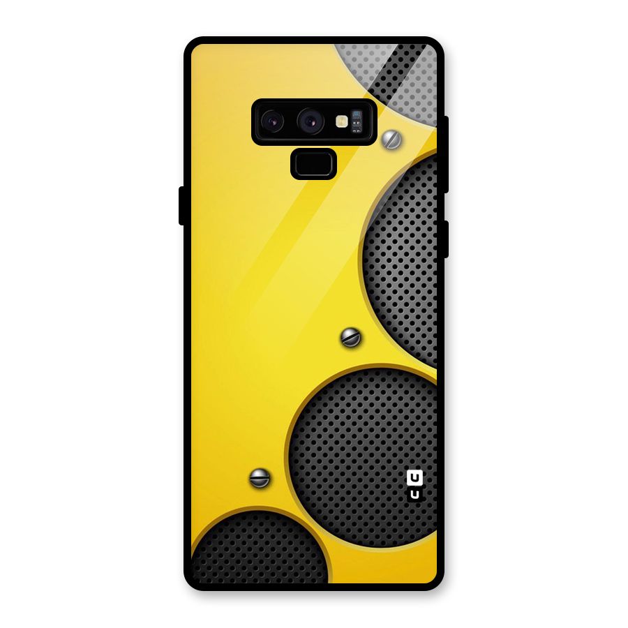 Black Net Yellow Glass Back Case for Galaxy Note 9