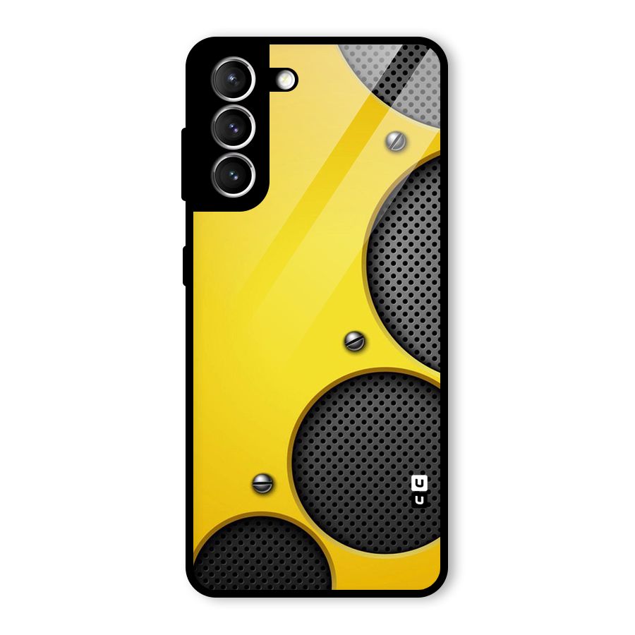 Black Net Yellow Glass Back Case for Galaxy S21 5G