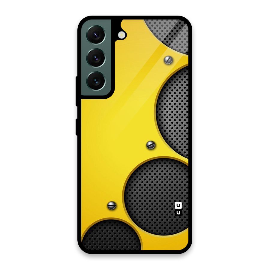 Black Net Yellow Glass Back Case for Galaxy S22 5G