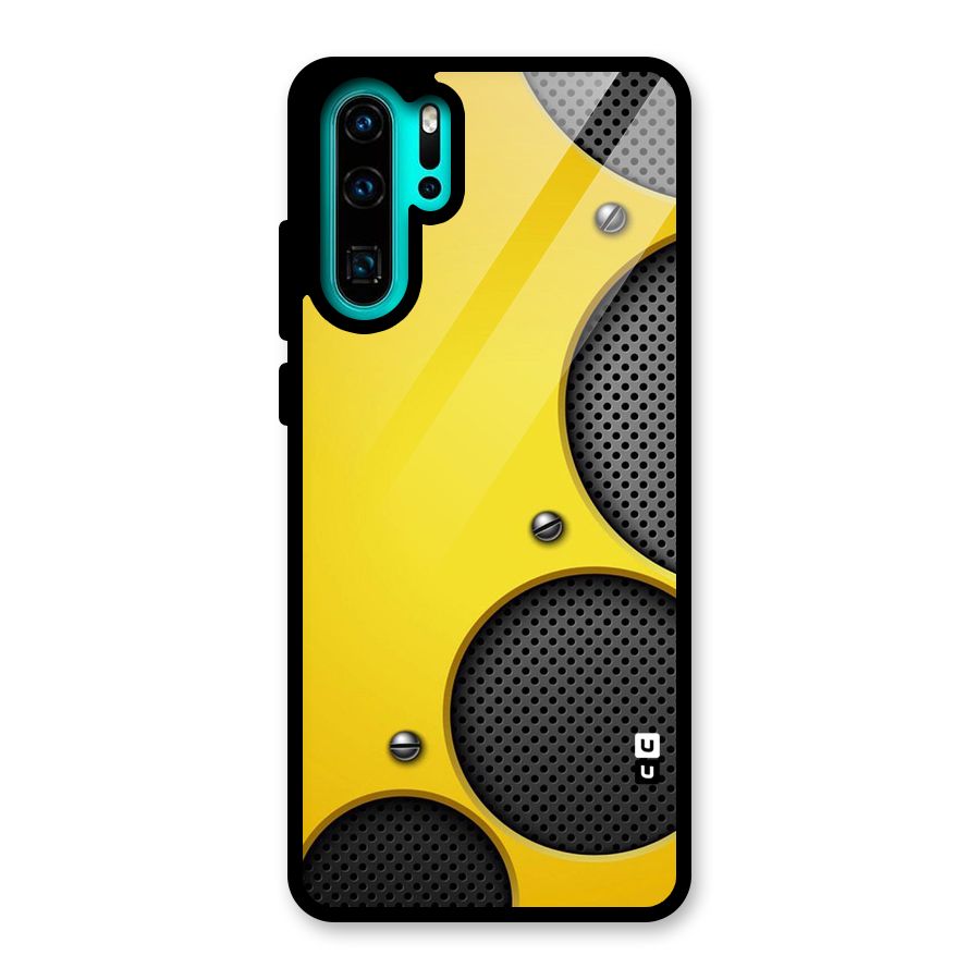 Black Net Yellow Glass Back Case for Huawei P30 Pro