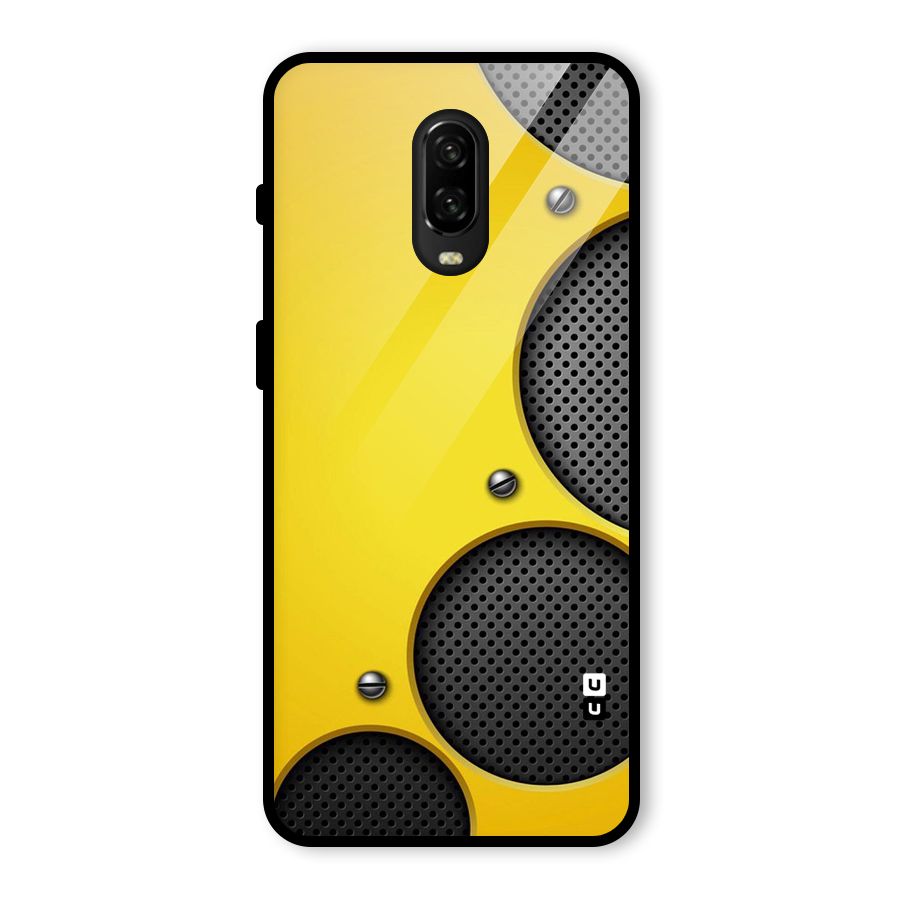 Black Net Yellow Glass Back Case for OnePlus 6T