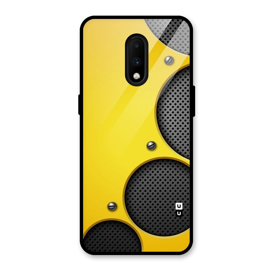 Black Net Yellow Glass Back Case for OnePlus 7