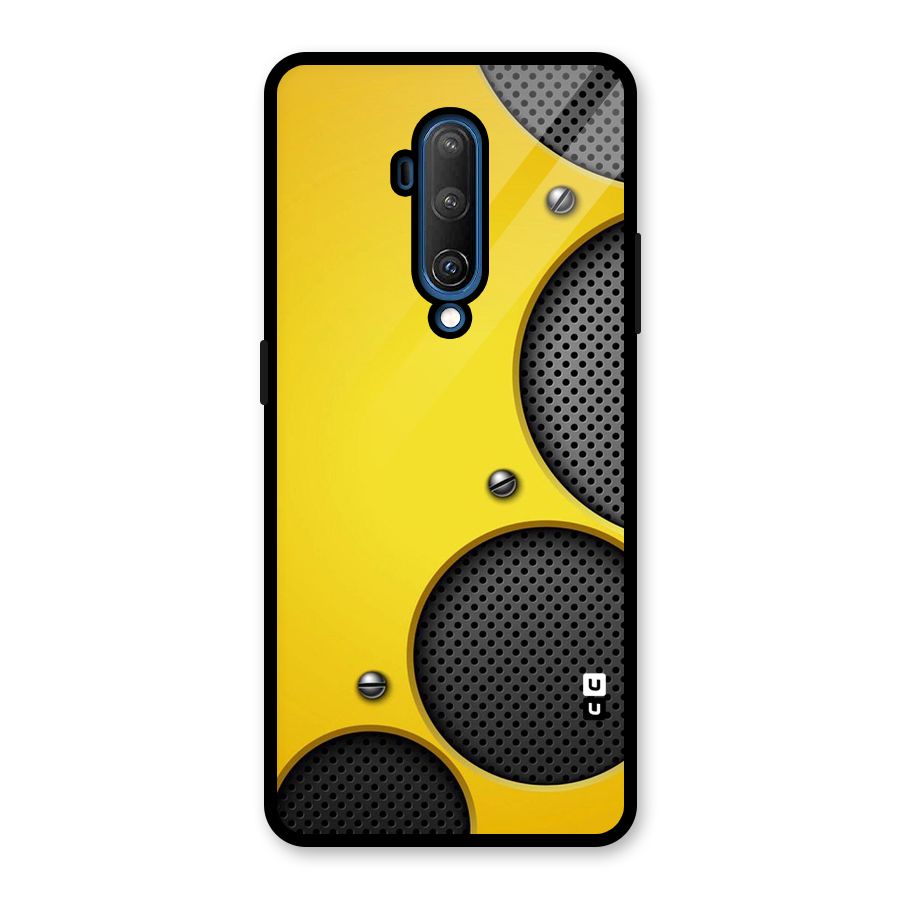 Black Net Yellow Glass Back Case for OnePlus 7T Pro