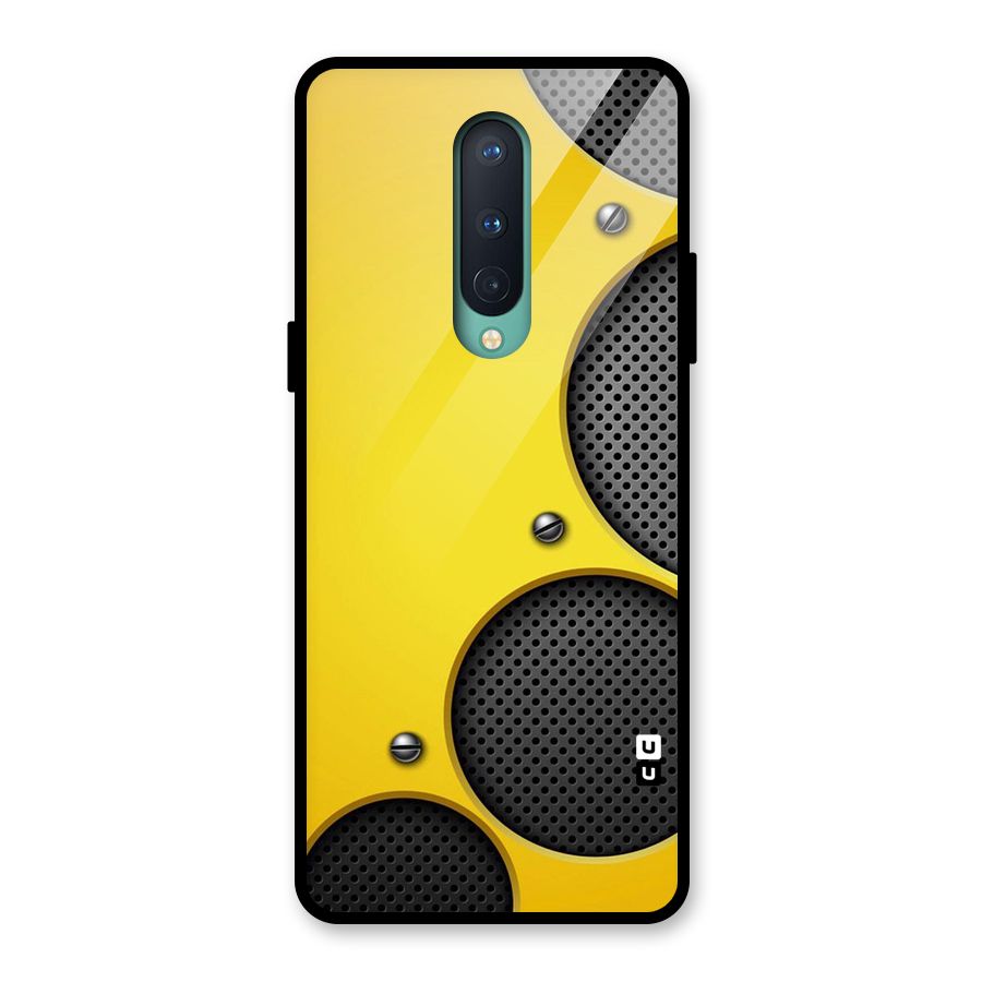 Black Net Yellow Glass Back Case for OnePlus 8