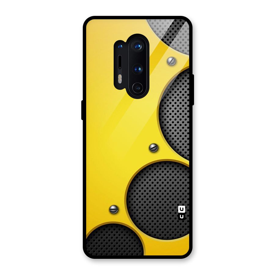 Black Net Yellow Glass Back Case for OnePlus 8 Pro