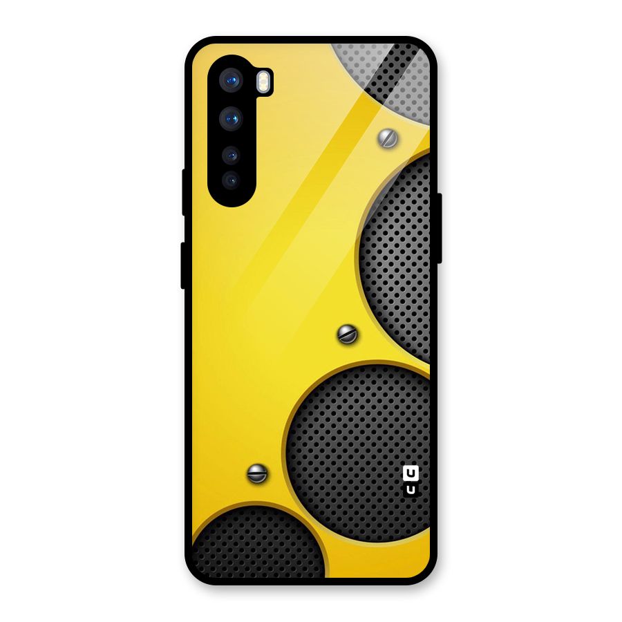 Black Net Yellow Glass Back Case for OnePlus Nord