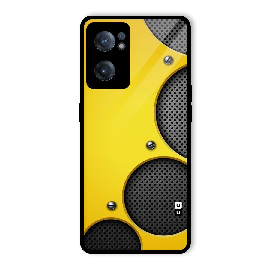 Black Net Yellow Glass Back Case for OnePlus Nord CE 2 5G