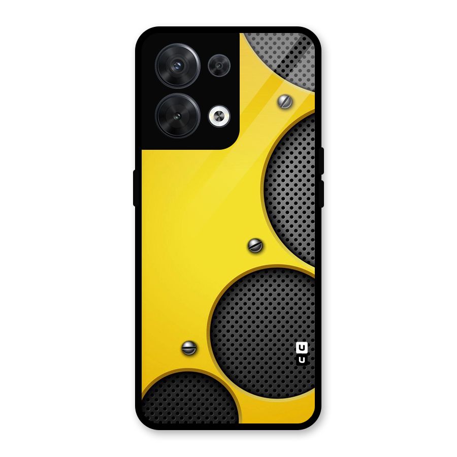 Black Net Yellow Glass Back Case for Oppo Reno8 5G