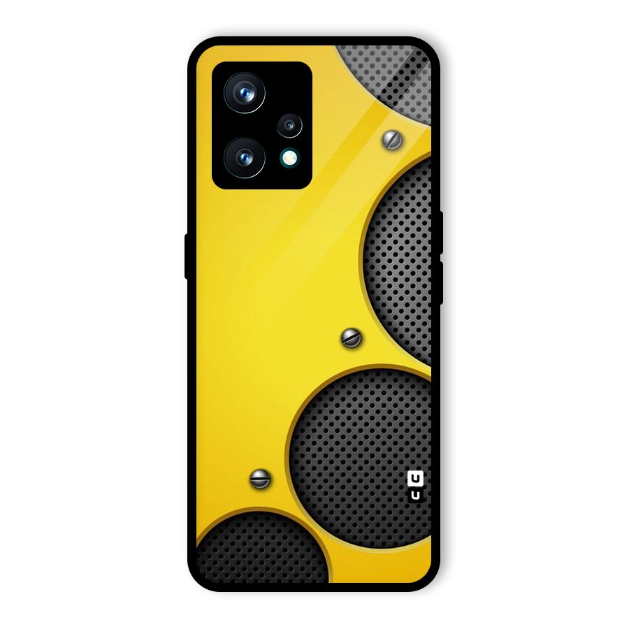 Black Net Yellow Glass Back Case for Realme 9 Pro Plus 5G