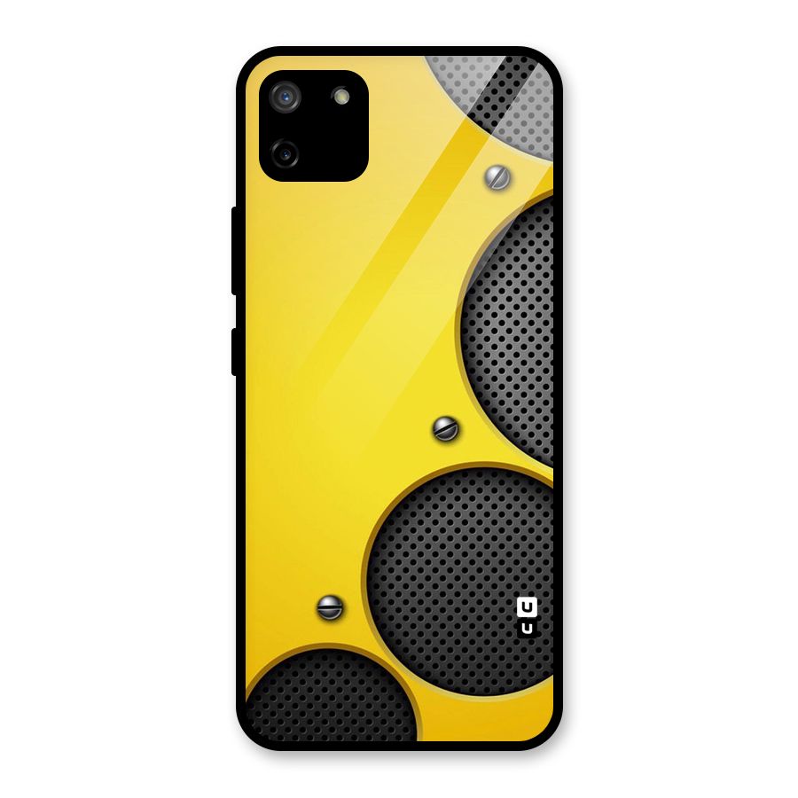 Black Net Yellow Glass Back Case for Realme C11