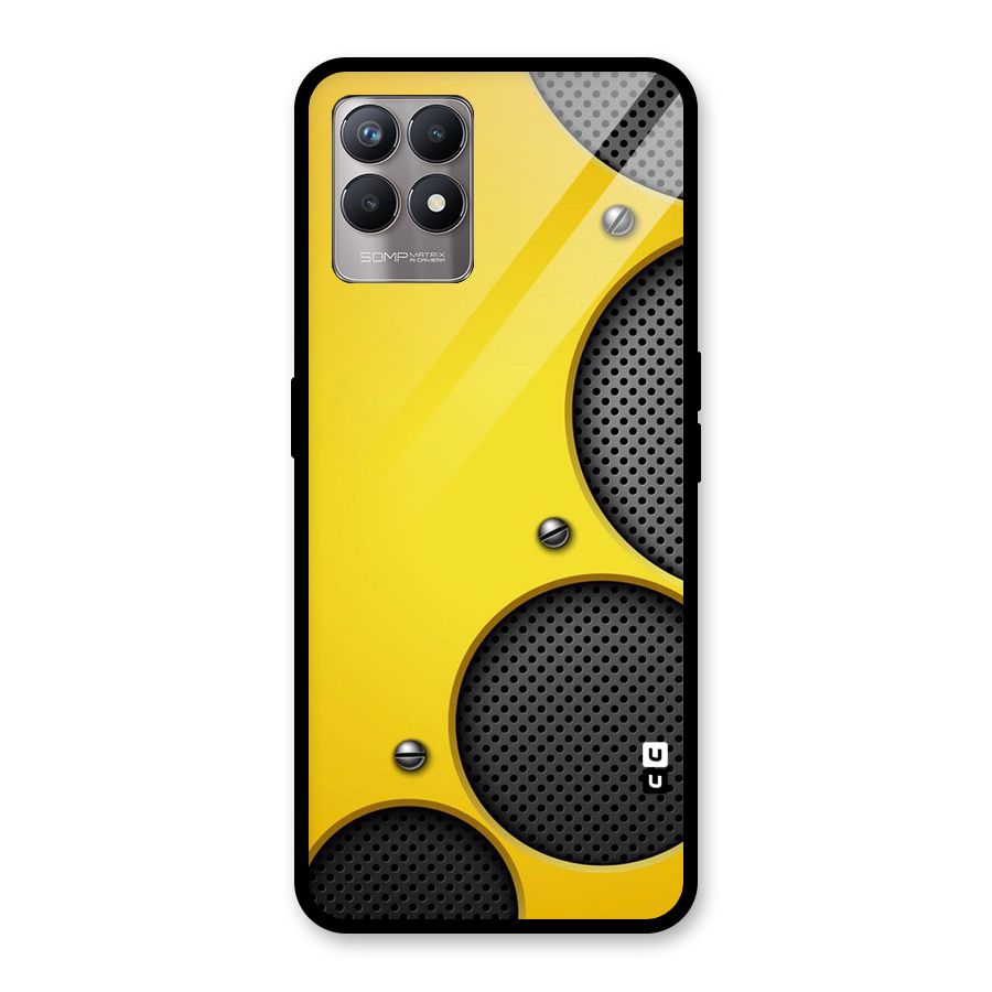 Black Net Yellow Glass Back Case for Realme Narzo 50