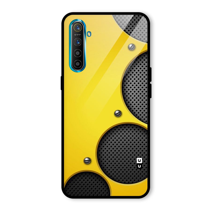 Black Net Yellow Glass Back Case for Realme X2