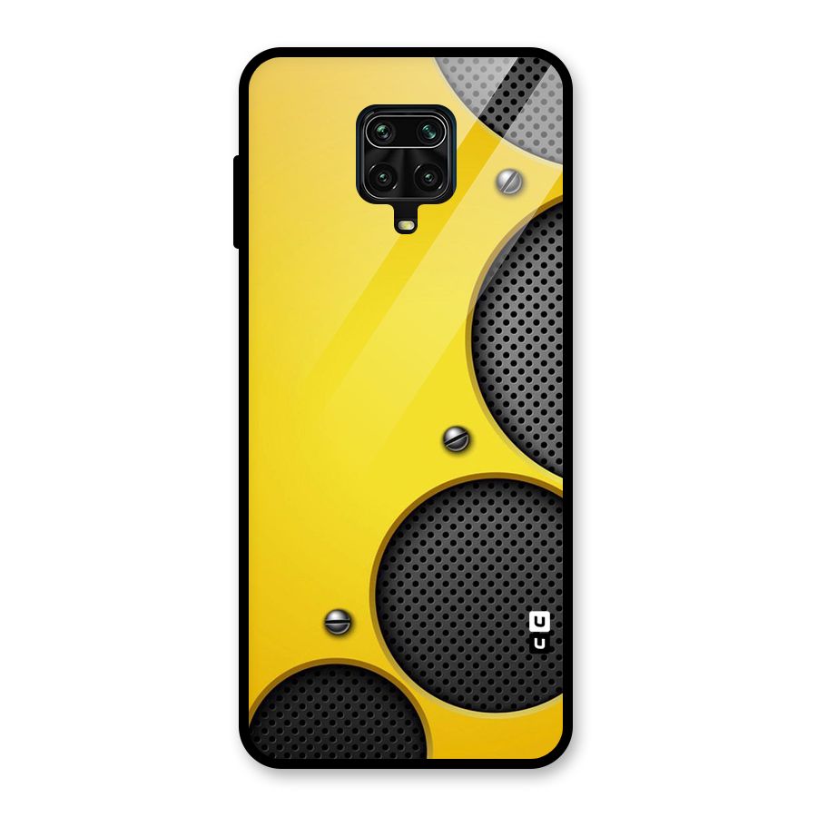 Black Net Yellow Glass Back Case for Redmi Note 10 Lite